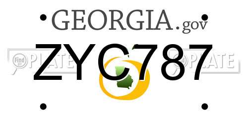ZYC787 Georgia License Plate
