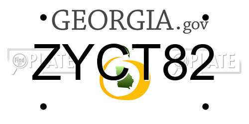 ZYCT82 Georgia License Plate