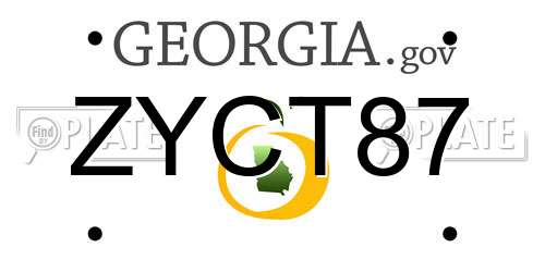 ZYCT87 Georgia License Plate