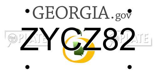 ZYCZ82 Georgia License Plate