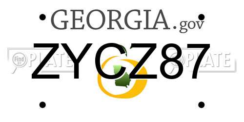 ZYCZ87 Georgia License Plate