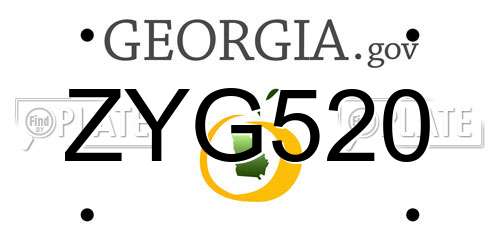ZYG520 Georgia License Plate