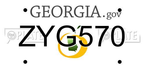 ZYG570 Georgia License Plate