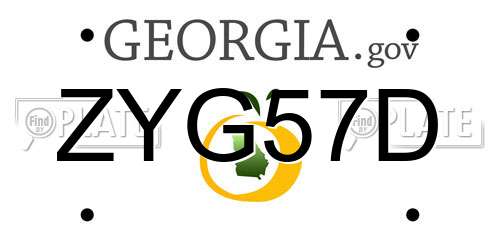 ZYG57D Georgia License Plate
