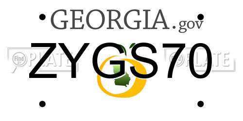 ZYGS70 Georgia License Plate