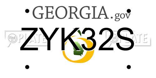 ZYK32S Georgia License Plate