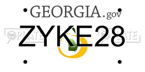 ZYKE28 Georgia License Plate