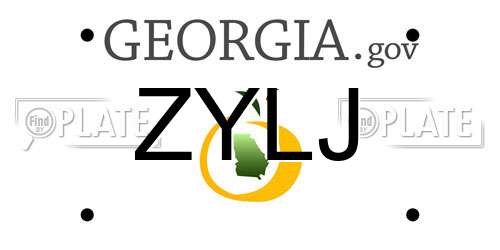 ZYLJ Georgia License Plate