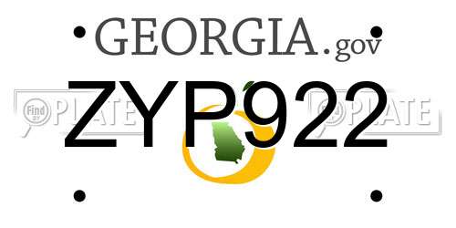 ZYP922 Georgia License Plate