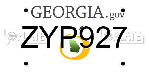 ZYP927 Georgia License Plate
