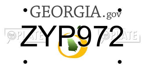ZYP972 Georgia License Plate