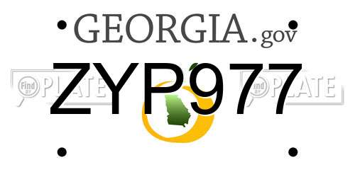 ZYP977 Georgia License Plate