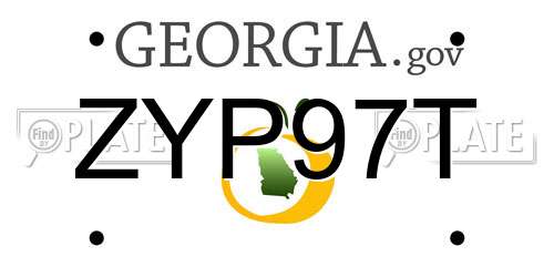 ZYP97T Georgia License Plate
