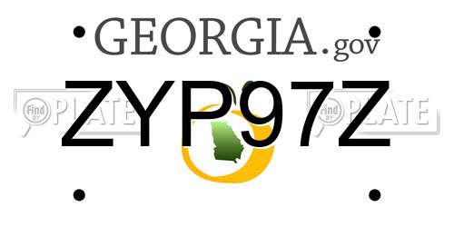 ZYP97Z Georgia License Plate