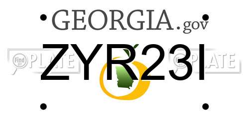 ZYR23I Georgia License Plate