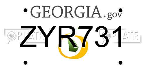 ZYR731 Georgia License Plate