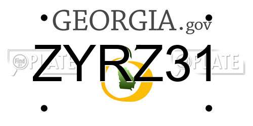 ZYRZ31 Georgia License Plate
