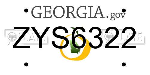 ZYS6322 Georgia License Plate