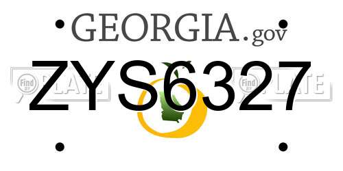 ZYS6327 Georgia License Plate