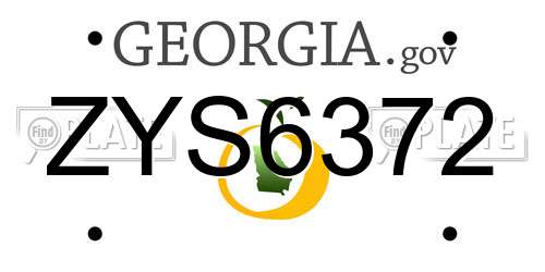 ZYS6372 Georgia License Plate