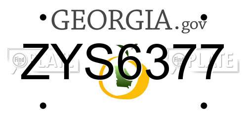 ZYS6377 Georgia License Plate