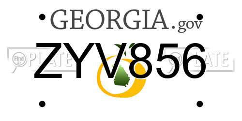 ZYV856 Georgia License Plate
