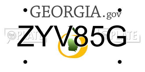 ZYV85G Georgia License Plate