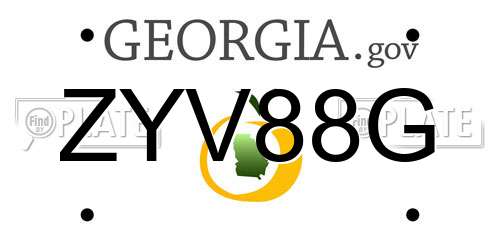ZYV88G Georgia License Plate