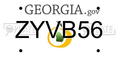 ZYVB56 Georgia License Plate