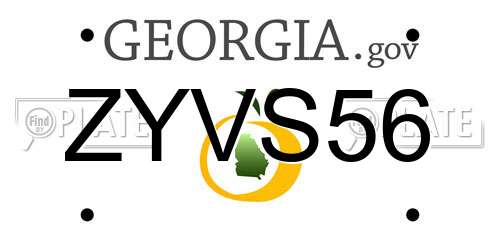 ZYVS56 Georgia License Plate