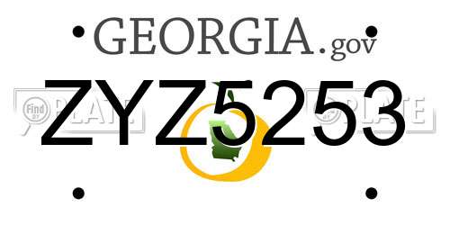 ZYZ5253 Georgia License Plate
