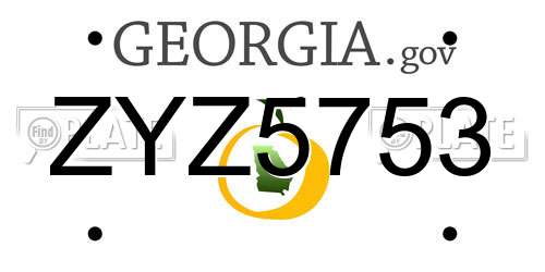 ZYZ5753 Georgia License Plate