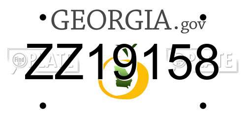 ZZ19158 Georgia License Plate