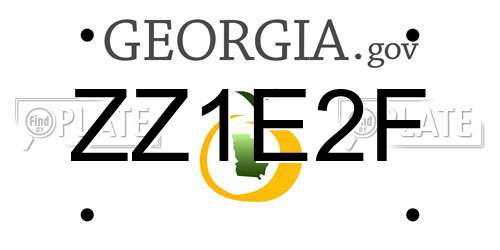 ZZ1E2F Georgia License Plate