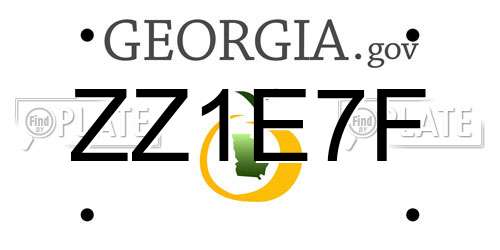 ZZ1E7F Georgia License Plate