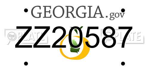 ZZ20587 Georgia License Plate