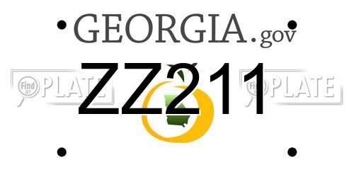 ZZ211 Georgia License Plate