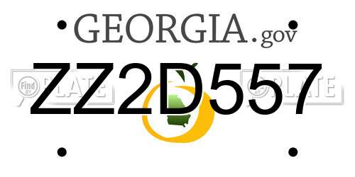 ZZ2D557 Georgia License Plate