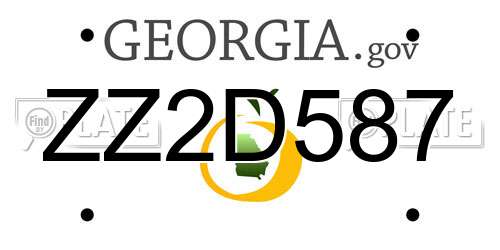 ZZ2D587 Georgia License Plate