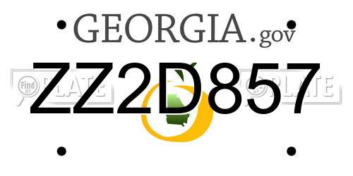 ZZ2D857 Georgia License Plate