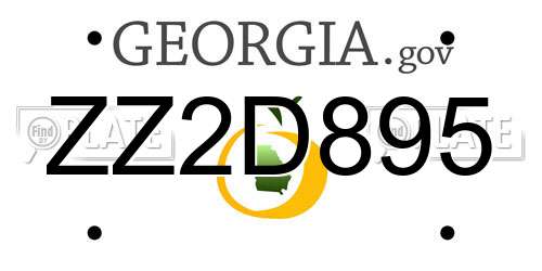 ZZ2D895 Georgia License Plate