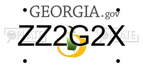ZZ2G2X Georgia License Plate