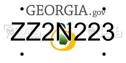 ZZ2N223 Georgia License Plate
