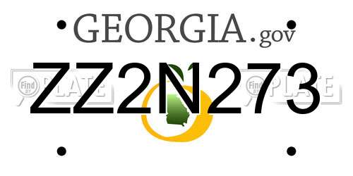 ZZ2N273 Georgia License Plate