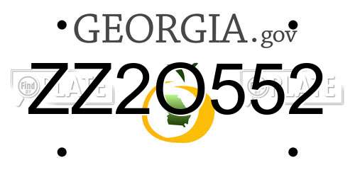 ZZ2O552 Georgia License Plate