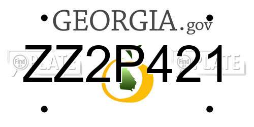 ZZ2P421 Georgia License Plate