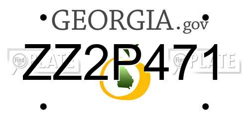 ZZ2P471 Georgia License Plate
