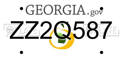 ZZ2Q587 Georgia License Plate