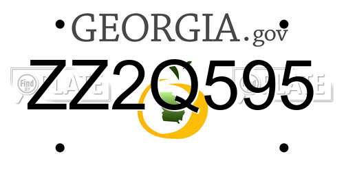ZZ2Q595 Georgia License Plate