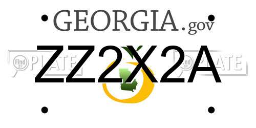 ZZ2X2A Georgia License Plate